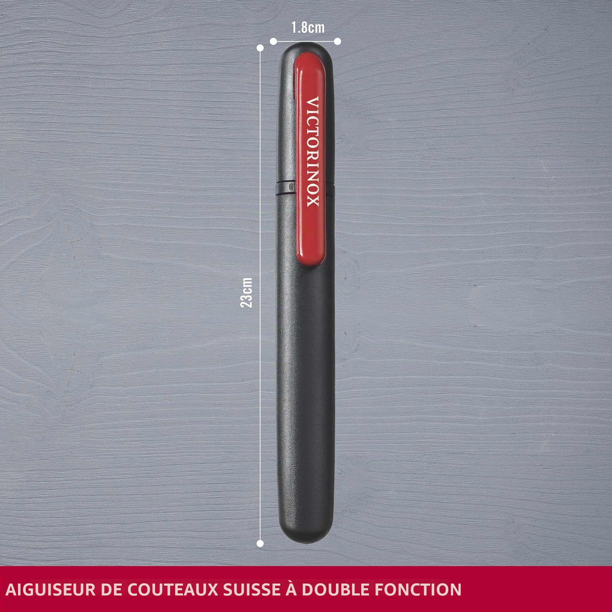 Victorinox Ranger Grip 79 Couteau de Poche Suisse, Multitool, 12 Fonctions, Lame Fixe, Ouverture Une Main, Rouge/Noir & Aiguisoir Double pour Couteaux, Swiss Made, Portable, Noir/Rouge