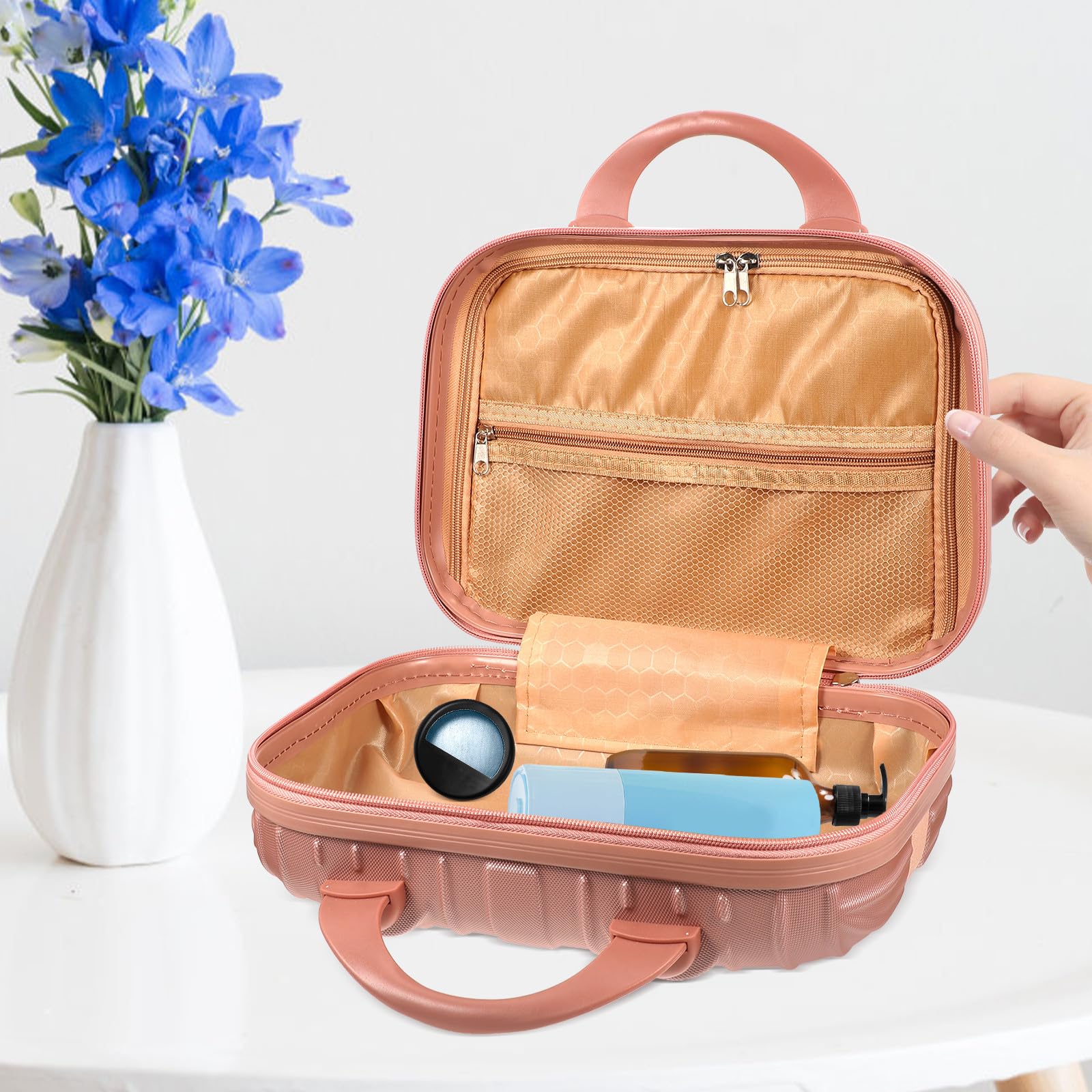 Valigia Trucchi da Viaggio Donna, Grande Capienza, Rosa