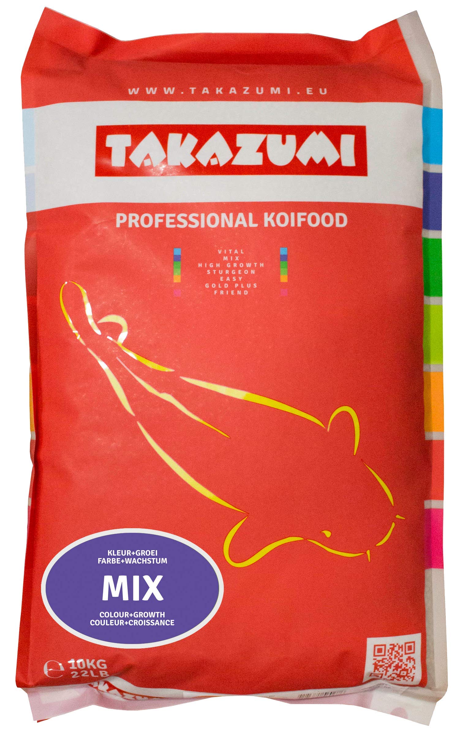 Mix - Koifutter Futtermix 4,5 mm Wachstum & Gute Farbentwicklung für Koi Fischfutter - 10 kg Futter Sack