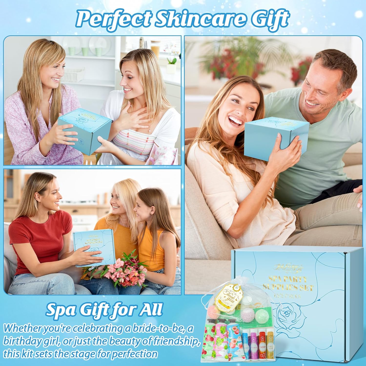 80PCS Spa Birthday Party Supplies, Include Face Masks, Lip Balm, Hand Cream, Under Eye Patches, Lip Mask, Foot Bath Bombs,Headband,Sleepover Spa Party Supplies Kit for Women Girls Gift Skincare Set - Image 7