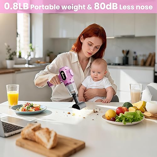 Miniatura 6 de Aspiradora de coche inalámbrica apta para mujeres, potente succión de 15000 Pa, maneja sin esfuerzo la limpieza del automóvil, el hogar y las