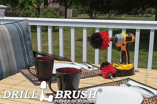 Miniatura 6 de Suministros de limpieza para exteriores - Jardín - Patio - Cubierta - Accesorios de cepillo de cerdas rígidas - Cepillo giratorio - Baño de pájaros