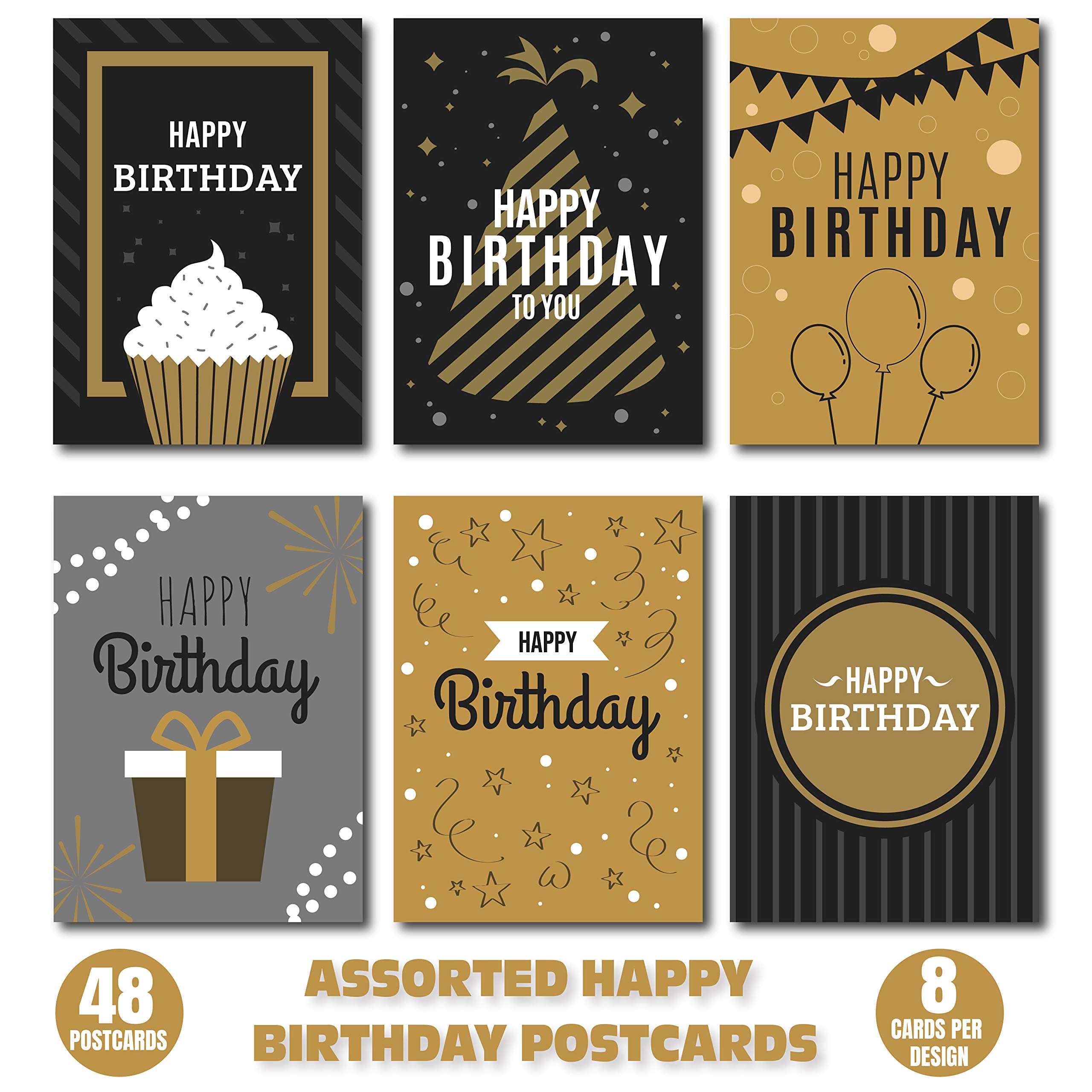Happy Birthday Postcards - (48 Pack, 6 Different Designs). 4"X6" Blank  Postcard Assortment To Send To Kids, Students, Friends & Family. Perfect  Thank You Notes for Business, Clients & Teachers. : Office Products -  Amazon.com