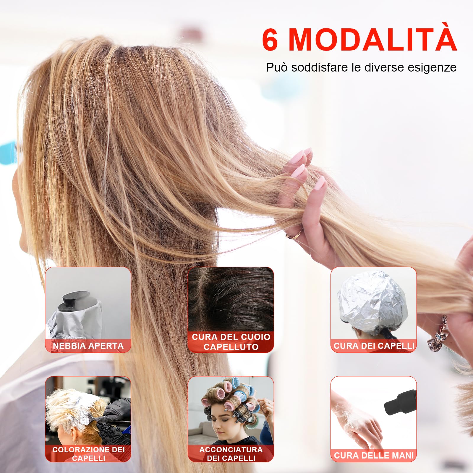 Elitzia ET19400 - Vaporizzatore per capelli per condizionamento profondo, disintossicante per cuoio capelluto, per lavaggio dei capelli, sedia reclinabile, accessorio professionale per la cura dei