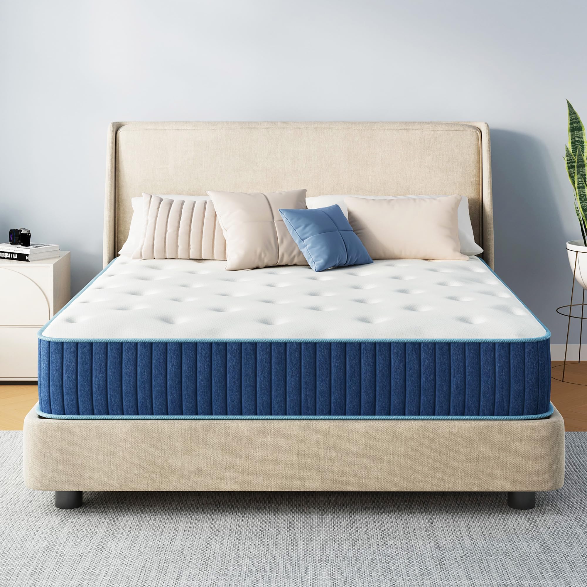 Emerspring Full Size Mattress,Medium Firm 10 Inch Hybrid Mattress,Certified Safe Foams & Fabric for Cooling Motion Isolation & Breathable Sleep,
