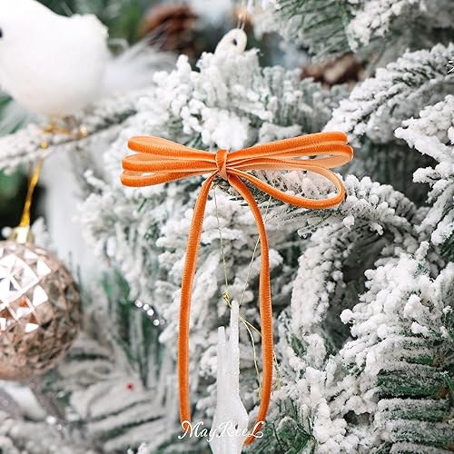 Miniatura 4 de Mayreel Cinta de terciopelo de terracota de 18 pulgadas, cinta naranja fina, cinta de terciopelo vintage, cinta naranja quemada estrecha de 18