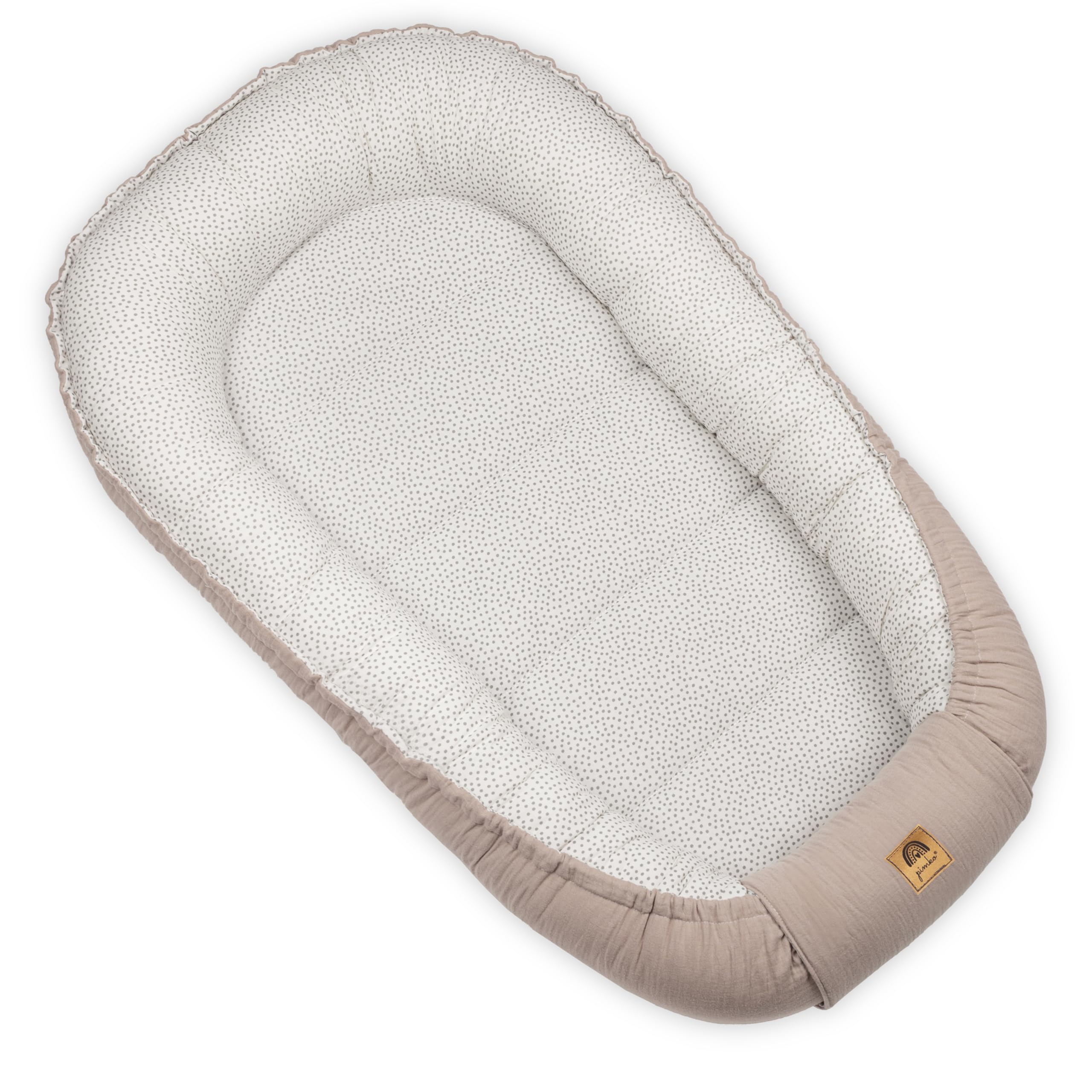 PIMKO Nido per Neonato Riduttore lettino per neonati Culla 60 x 90 cm mussola di cotone, colore: beige, ecru dost
