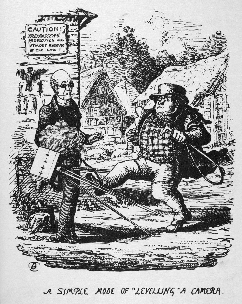 Cartoon Photography Na Simple Mode Of Levelling A Camera Cartoon Drawing 1855 By Cuthbert Bede Poster Print by (18 x 24)