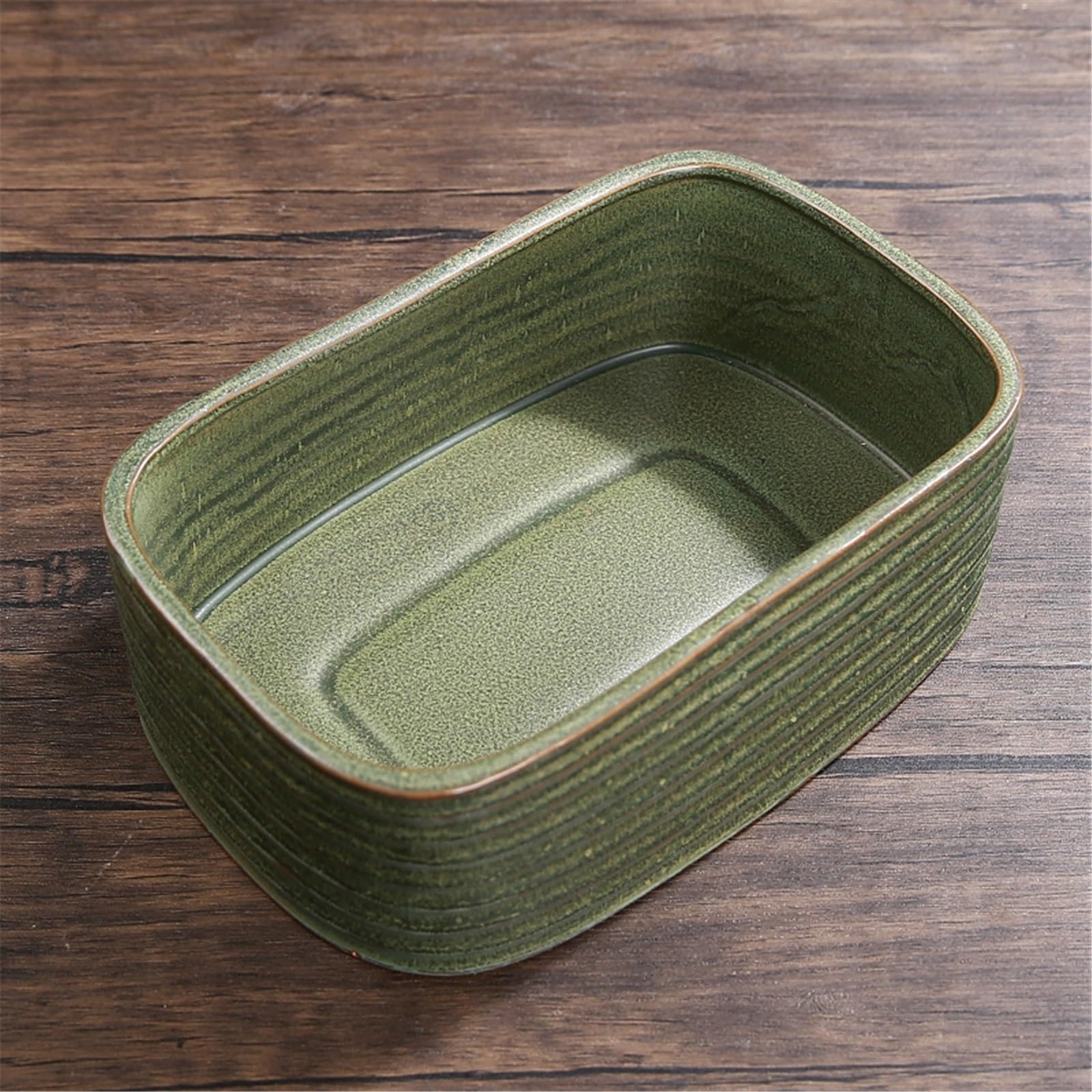 Sottovasi per Fiori Piattino Floreale da Tavolo con Vassoio in Ceramica Design a Linee Vaso
