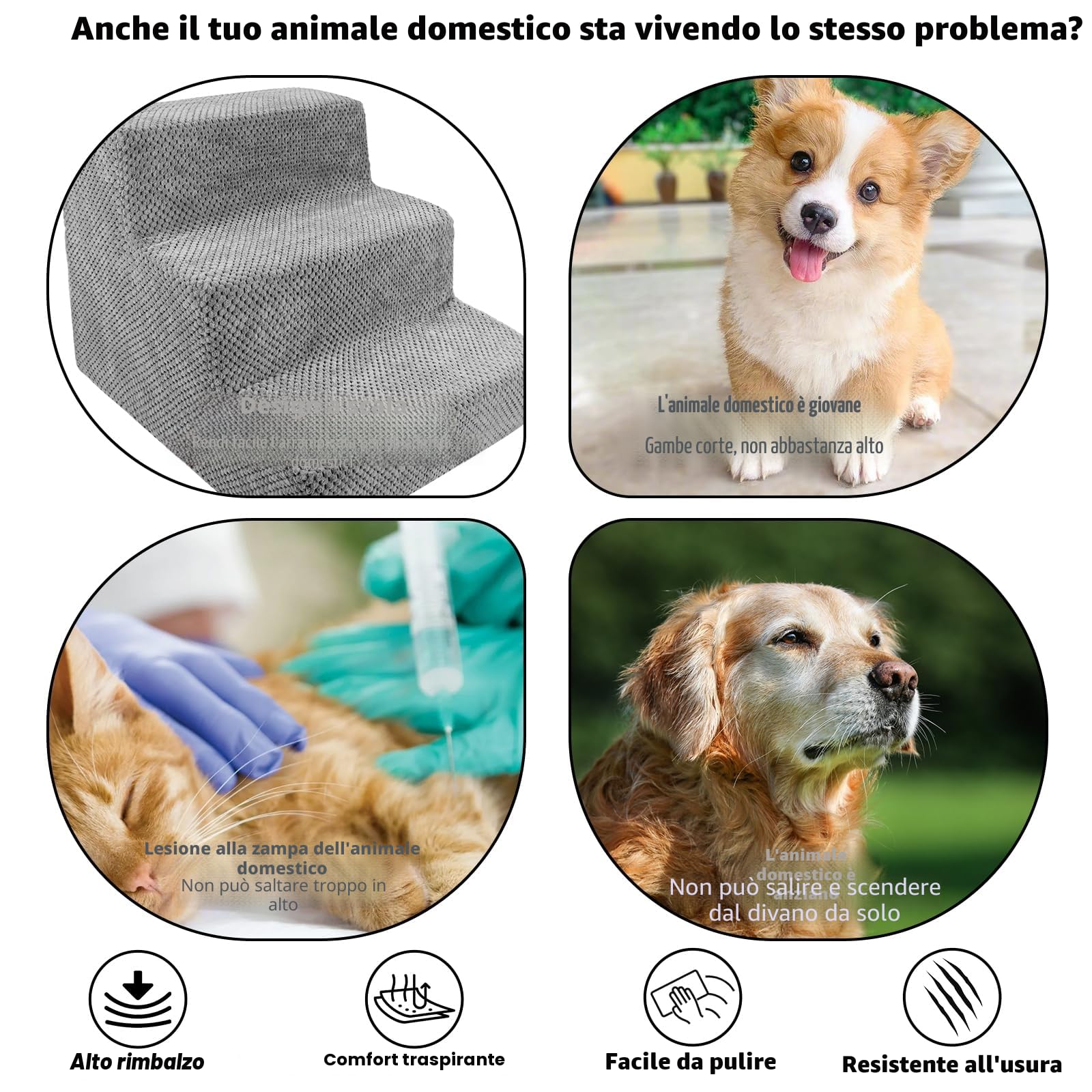 Scaletta Per Cani Rampa Per Cani,Scala Per Scaletta Per Di Piccola Taglia Scala Per Letto Gradini Per Cane Letto Scalini Per Salire Sul