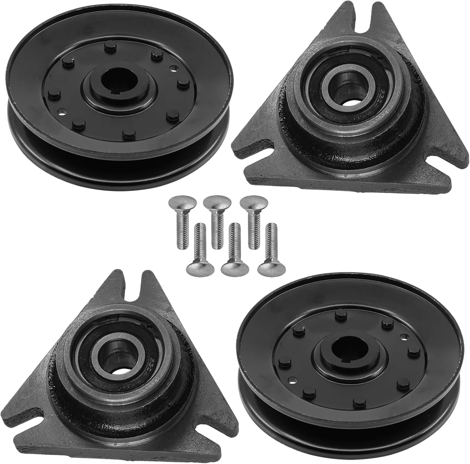 Caltric AM104780 AM30302 50" Deck Spindle & Pulley Compatible with John Deere 140 240 245 260 265 285 314 316 317 318 322 330 332 420