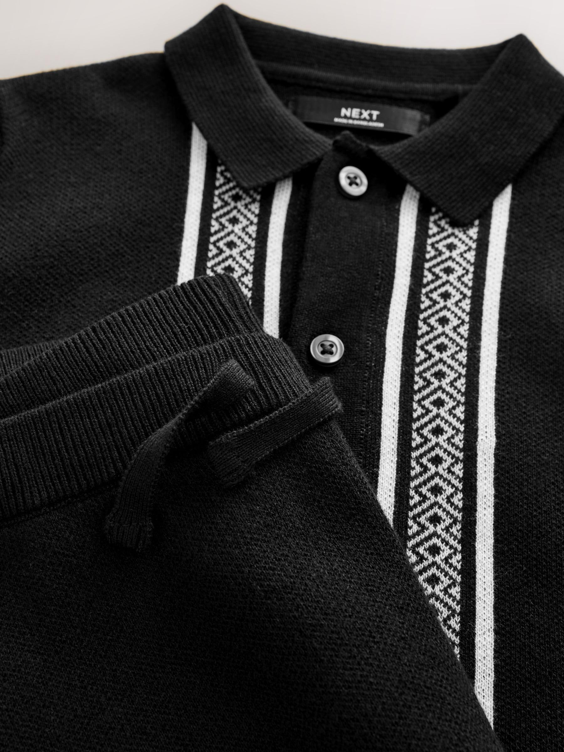 NEXT Niños Conjunto de polo y pantalones cortos de punto