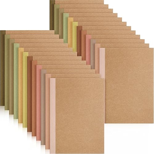 Harloon 24 cuadernos de composición A5 para el regreso a clases, 8 x 5.75 pulgadas, cuadernos de papel kraft con rayas universitarias con espinas de