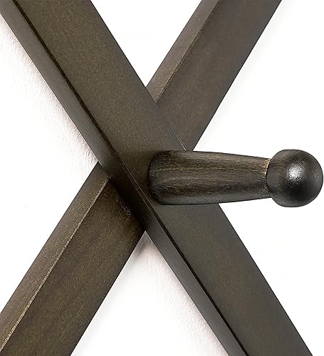 Miniatura 5 de Dseap Perchero de pared de acordeón Perchero expandible de pared de madera de 16 pulgadas de alto, soporte para sombreros, gancho de acordeón para