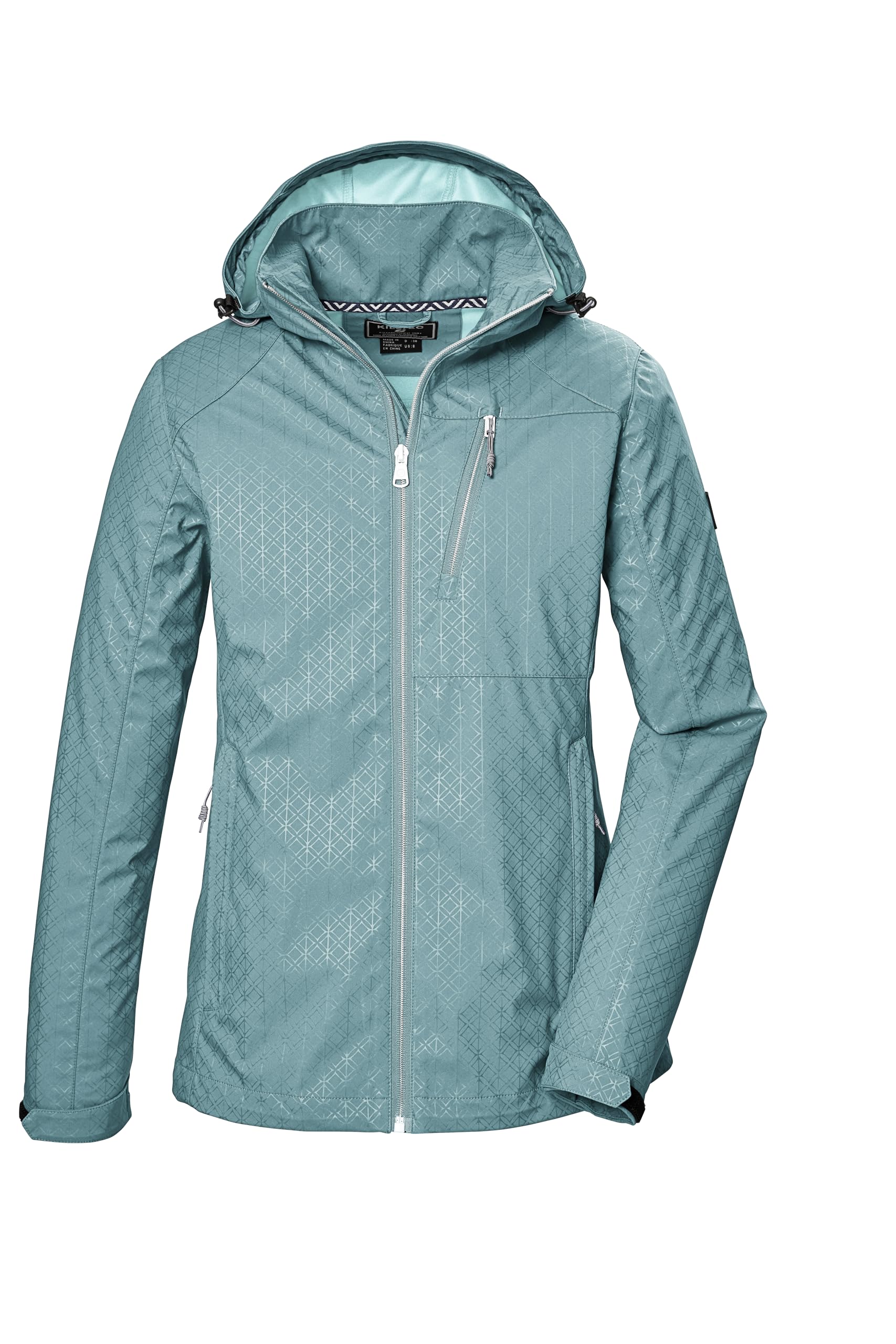 Killtec Damen Kos 121 Wmn Sftshll Jckt Grphic Softshelljacke/Outdoorjacke mit abzippbarer Kapuze (1er Pack)