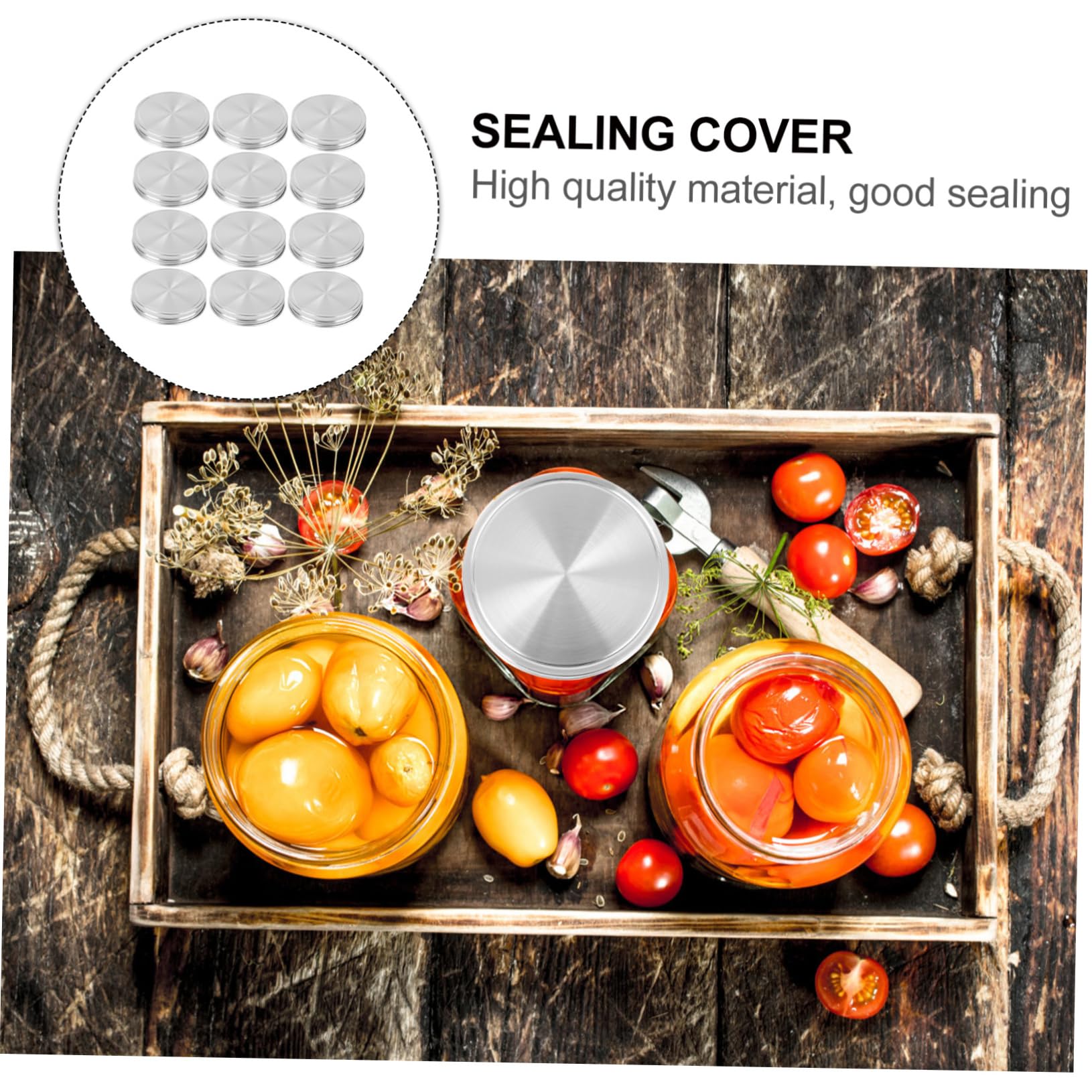 LIFKOME 12pezzi Coperchio Sealing Acciaio Inossidabile Con Guarnizione Silicone e Pratico Per Barattoli Da Cucina Per Conservare Alimenti Freschi