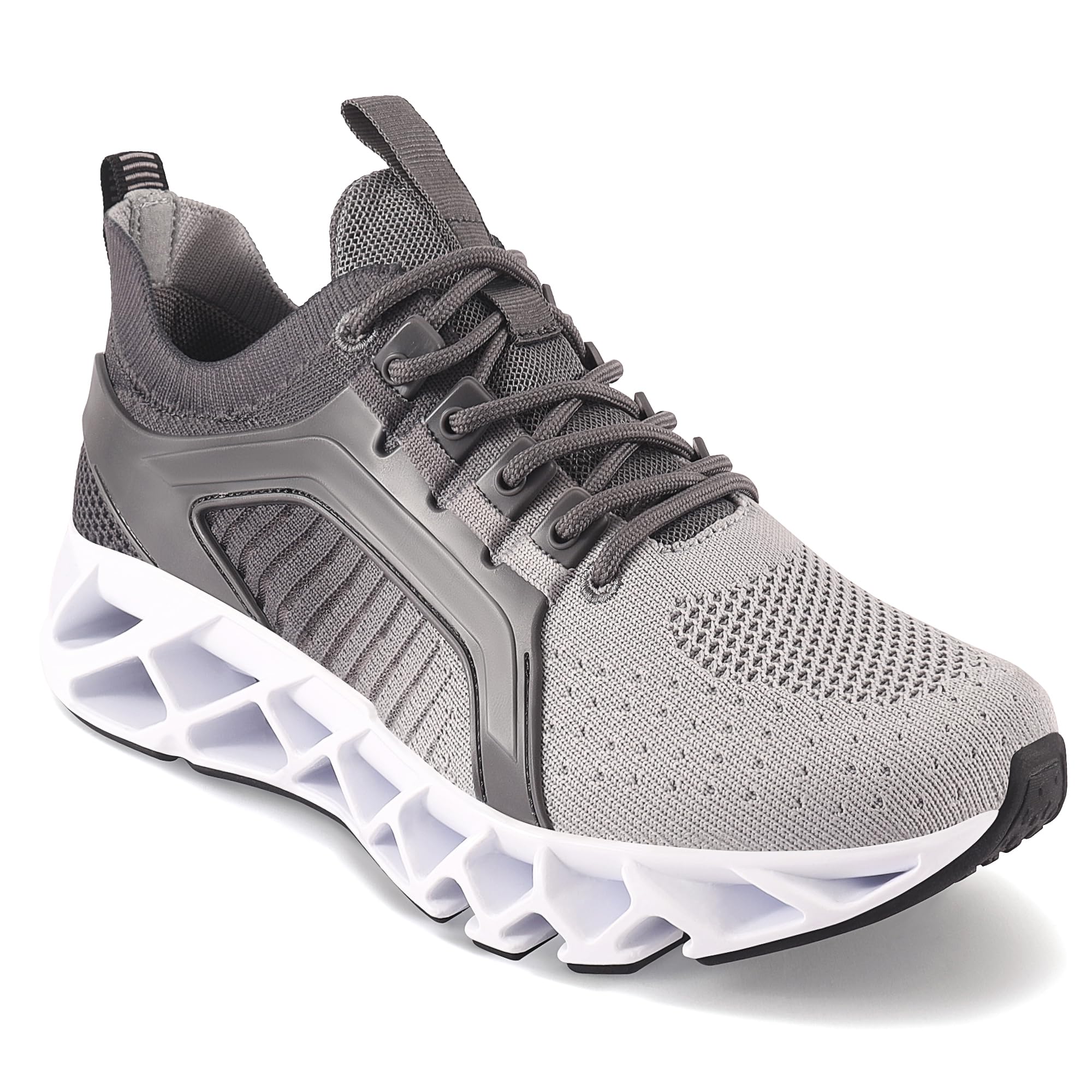 Women's Walking Shoes Lightweight Breathable Tennis Running Blade Fashion Sneakers for Athletic Sports Training Jogging Travel Grey Size 9