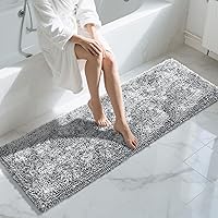 Vista 137 de Yimobra - Tapete de baño de felpilla de 55.1 x 24 pulgadas, microfibra gruesa, absorbente, extrasuave, antideslizante, lavable a máquina, para piso