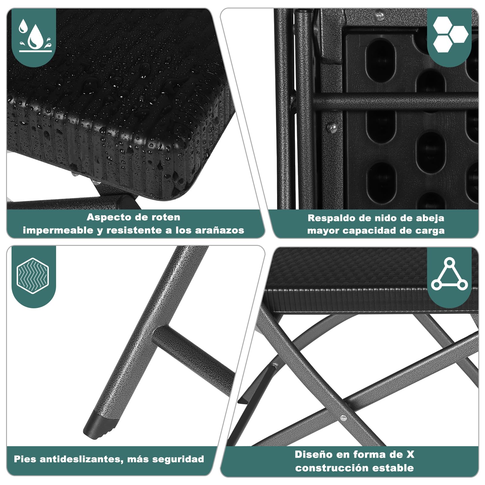 eSituro 3-delige balkonmeubelset, bistrotafel met 2 stoelen