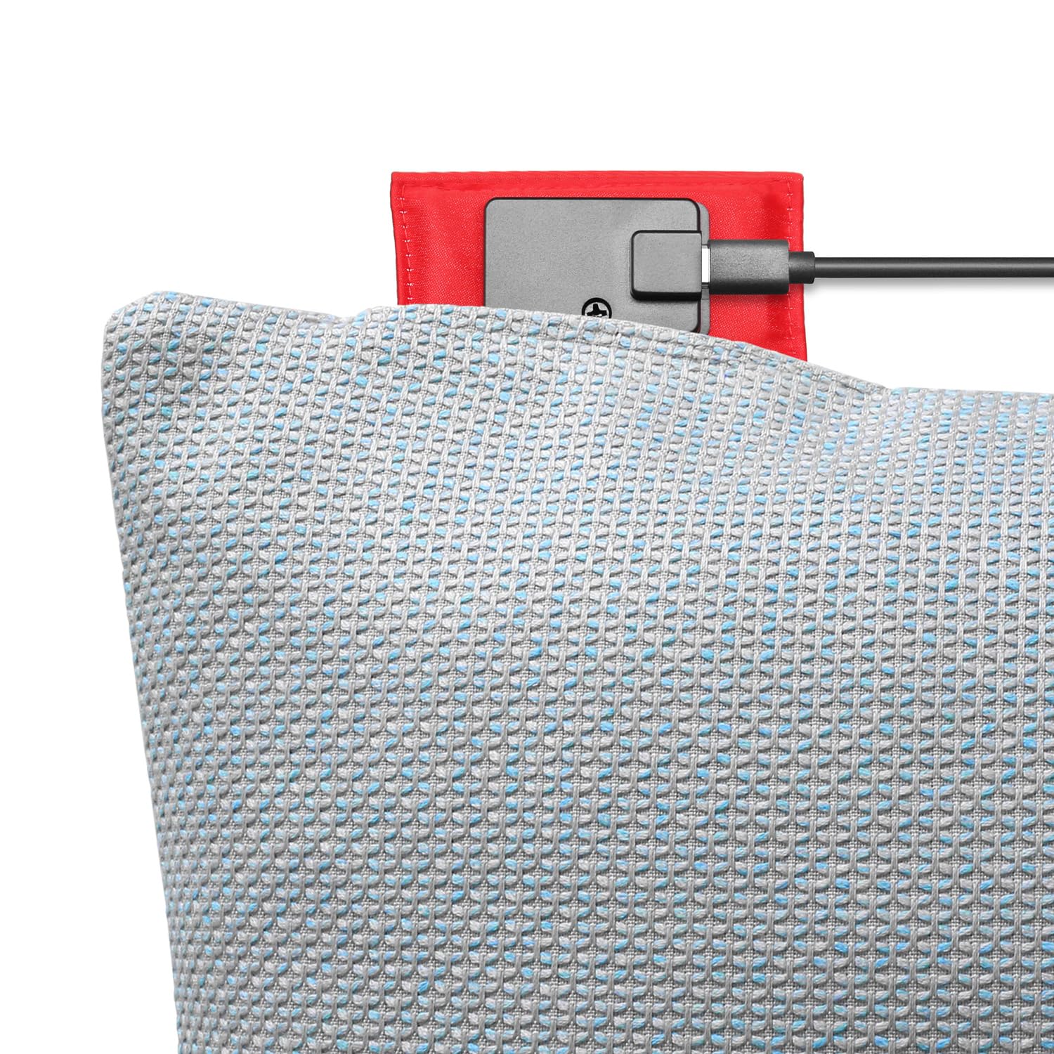 Cuscino riscaldante in tessuto acrilico – Tecnologia di riscaldamento a infrarossi – Elementi riscaldanti – con spegnimento automatico – Cuscino invernale – senza fili – Ricaricabile USB – 4-8