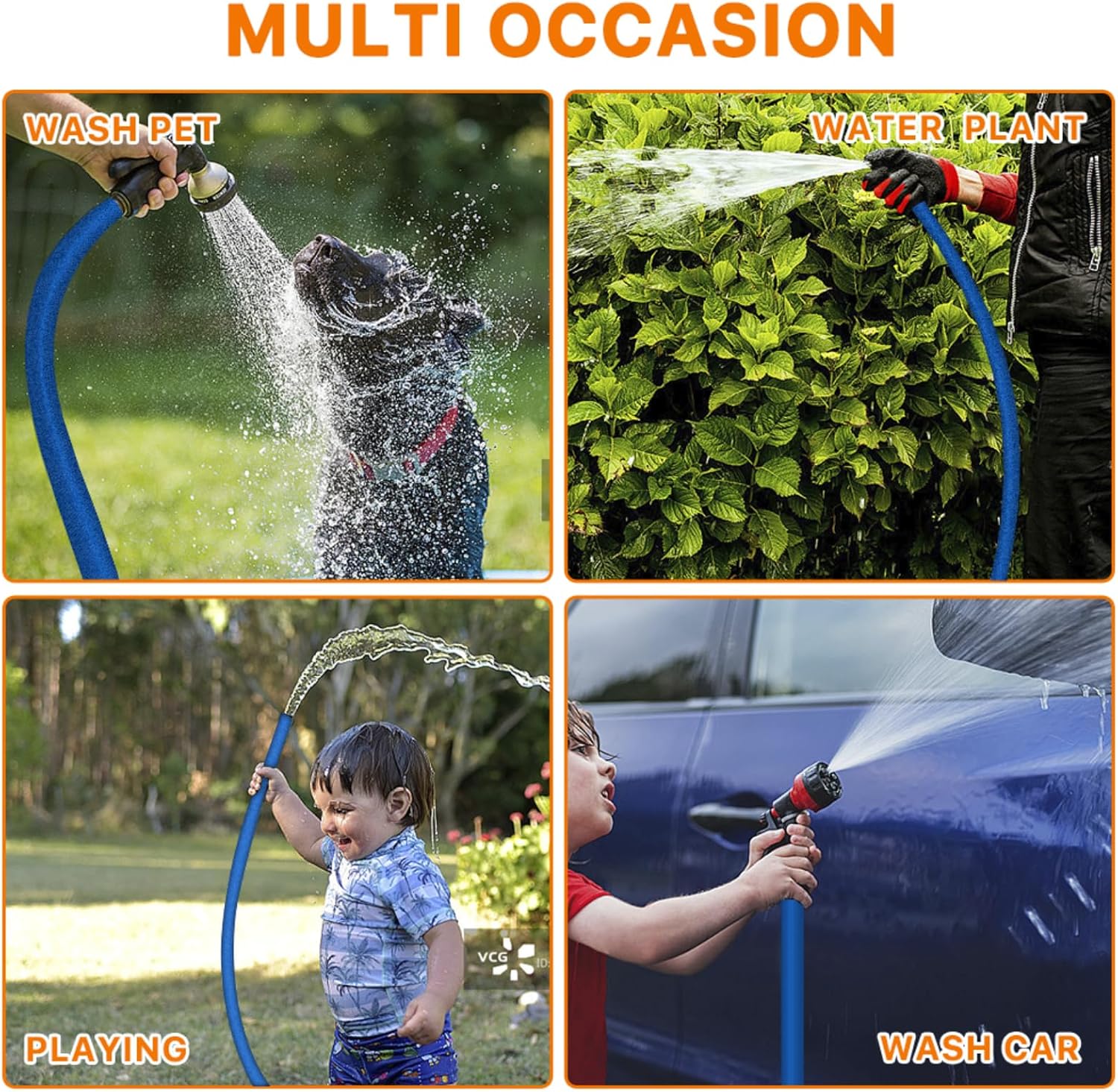 Garden Hose, 75FT Water Hose, Lightweight Garden Hose with 3/4" Fittings, Triple-layer Core, Water Hose Useful House Gifts for Outdoor Lawn Car Watering Plants