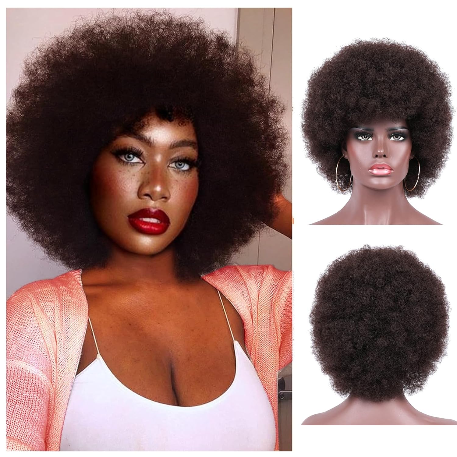 Vivid Black Afro Wig Moment for Mobile Vivid Black Afro Wig Moment for Mobile