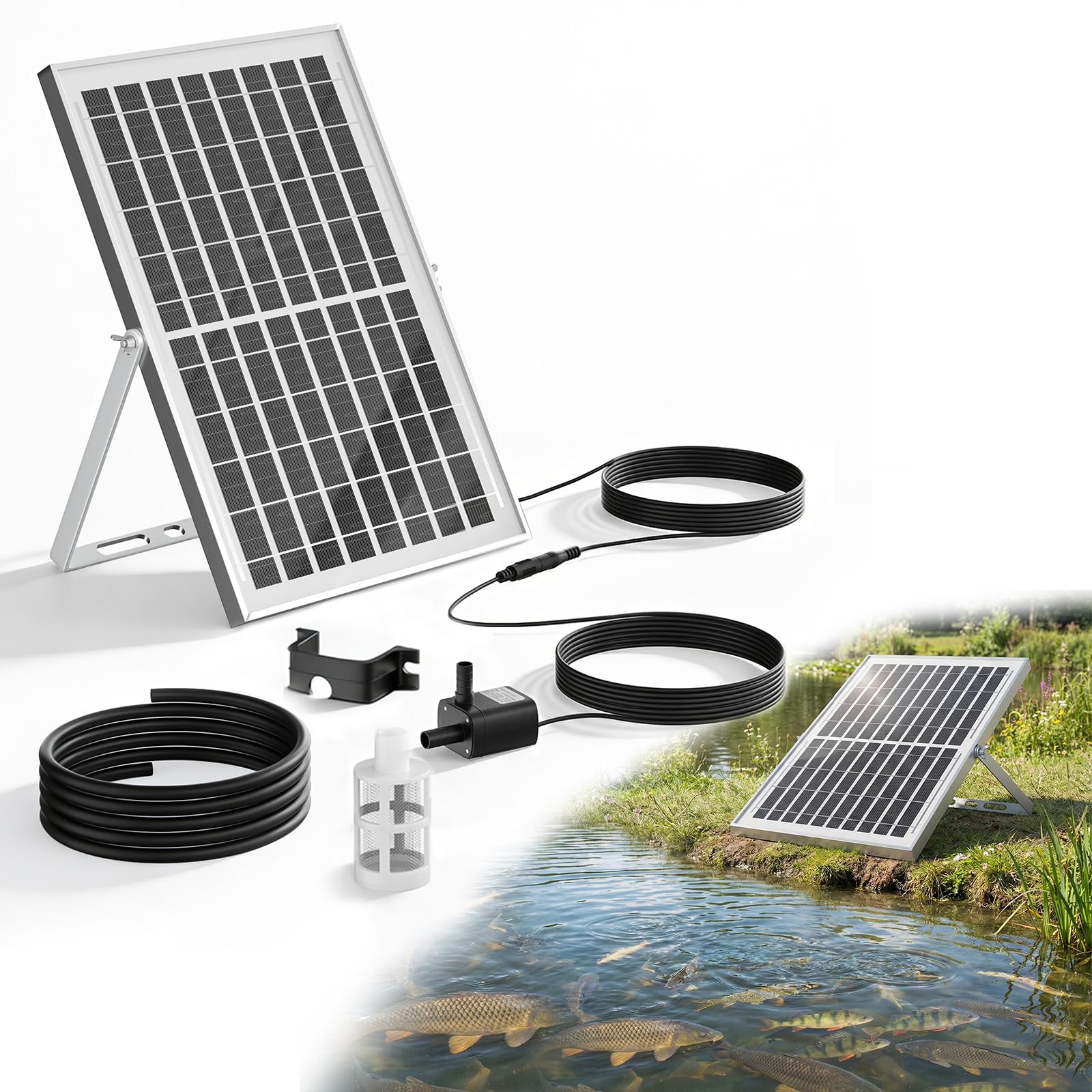 Bombas Solares De Fuente Solar Para Exteriores, Bomba De Estanque, 9V10W Bomba De OxíGeno Solar Para Estanques, Acuarios, Bombas De Aire Para Estanque De OxíGeno