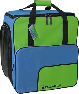 BRUBAKER HENRY Practical Ski Boot Winter Sports Bag Backpack TOPFUNCTION 2.0 Holds Complete Set Of Ski And Snowboard Equipment inclusive Helmet - New Winteredition in 6 Limited Colors! Blue/Green