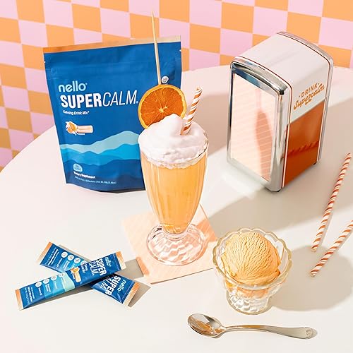 Miniatura 5 de Nello Supercalm - Mezcla de bebida  Fresas, crema y crema de naranja Ashwagandha KSM 66, suplemento de glicinato de magnesio y L-teanina  Apoyo para