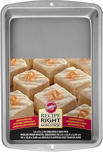 Wilton Recipe Right - Sartenes de acero antiadherentes de 9 x 13 pulgadas juego de 2 moldes para pasteles de acero