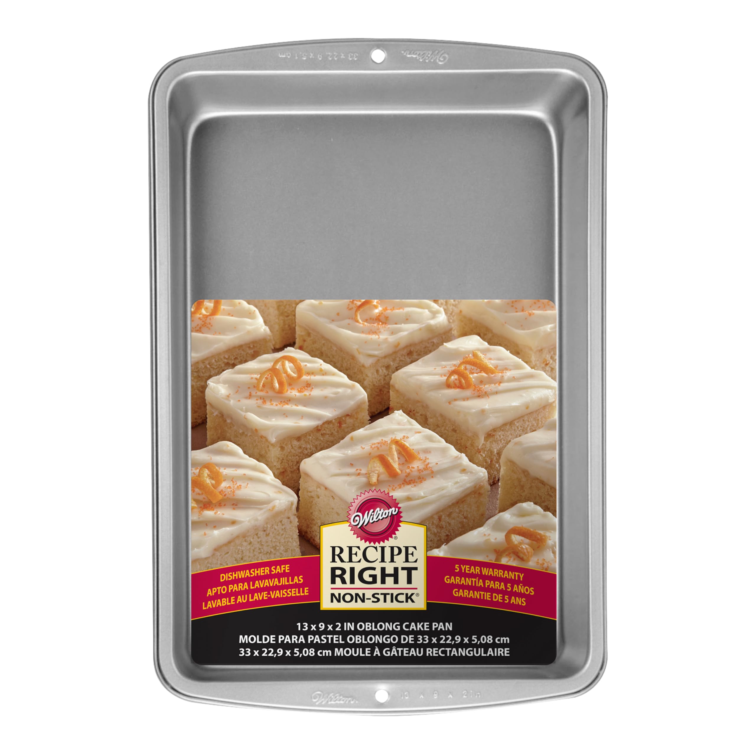 Wilton Recipe Right Non-Stick 9 x 13-Inch Oblong Cake Pans, Set of 2 Cake Pans, Steel