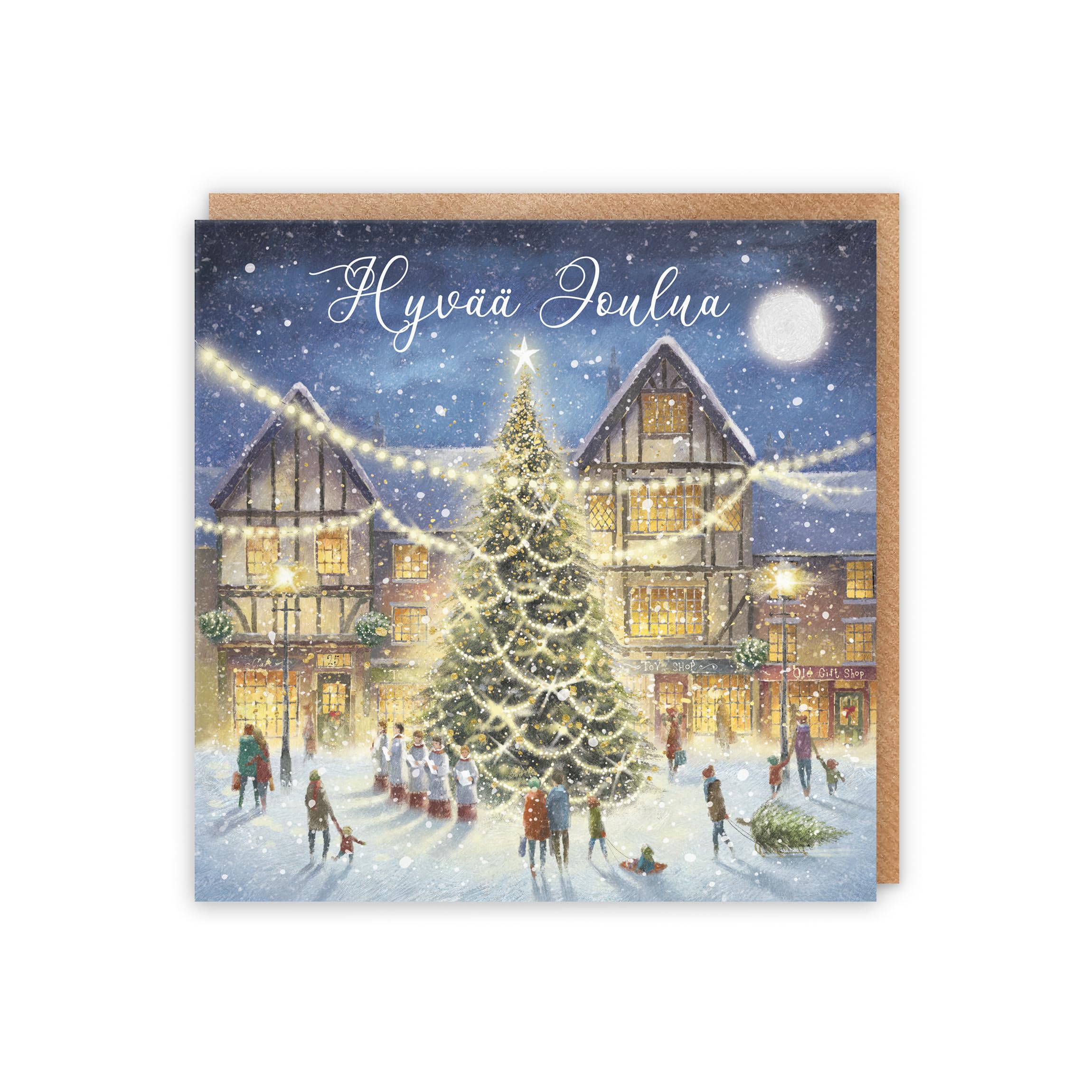 Hunts England, Individual Finnish Christmas Card For Men Or Women, Hyvää Joulua, 'Christmas Eve', Milo's Gallery Collection - Image 3