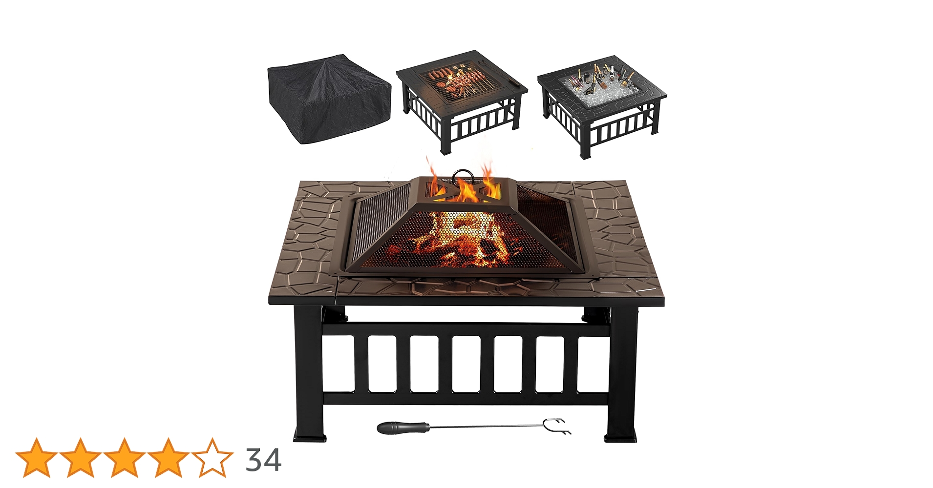 Amazon.co.jp: ファイヤーピット 大型 テーブル バーベキュー 囲炉裏