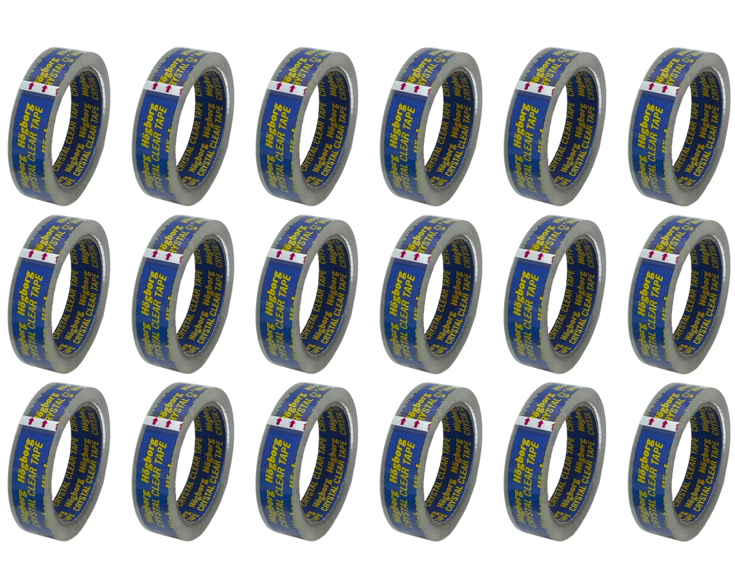 18 x Super Clear Tape 24mm x 50m, Premium Transparent Cellotape, Adhesive Crystal Clear Tape Strong & Durable, Packaging Sellotape, Ideal for Packing, Shipping, Office Use, and Home Organization