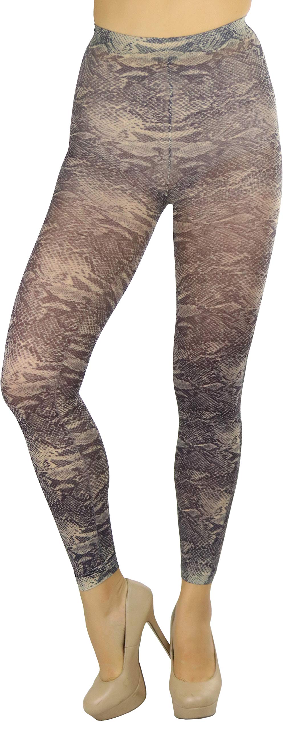 ToBeInStyle Women’s Footless Opaque Animal Zebra Tiger Tights Hosiery