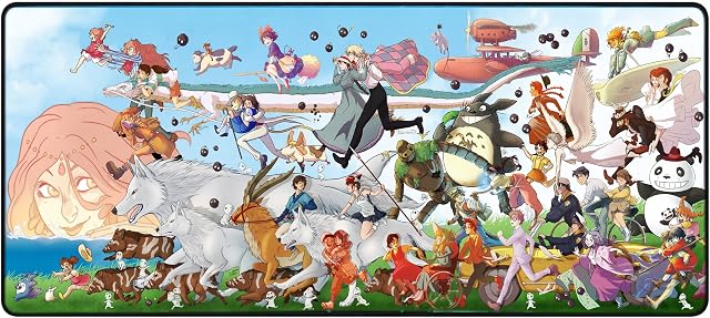 Ghibli Gaming Mouse Pad Mat - Professional XXL PC Desk Mat - Keyboard & Mouse Accessory - Japan Anime Art - Extended (70cm*30cm)