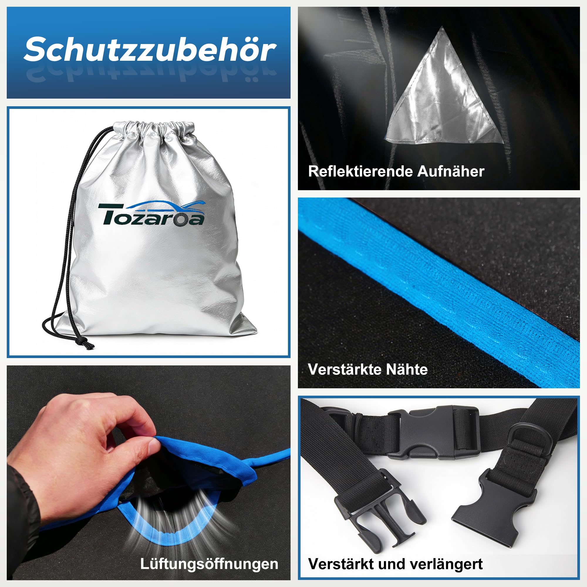 Hagelschutzplane Auto mit separater Sonnenblende,Kombi Wasserdicht Auto Autoabdeckung,Abdeckplane für Hagel Sonne, Hagelschutz für A4/A5 Avant,Passat Estate,3er Touring(450 bis 485 cm)