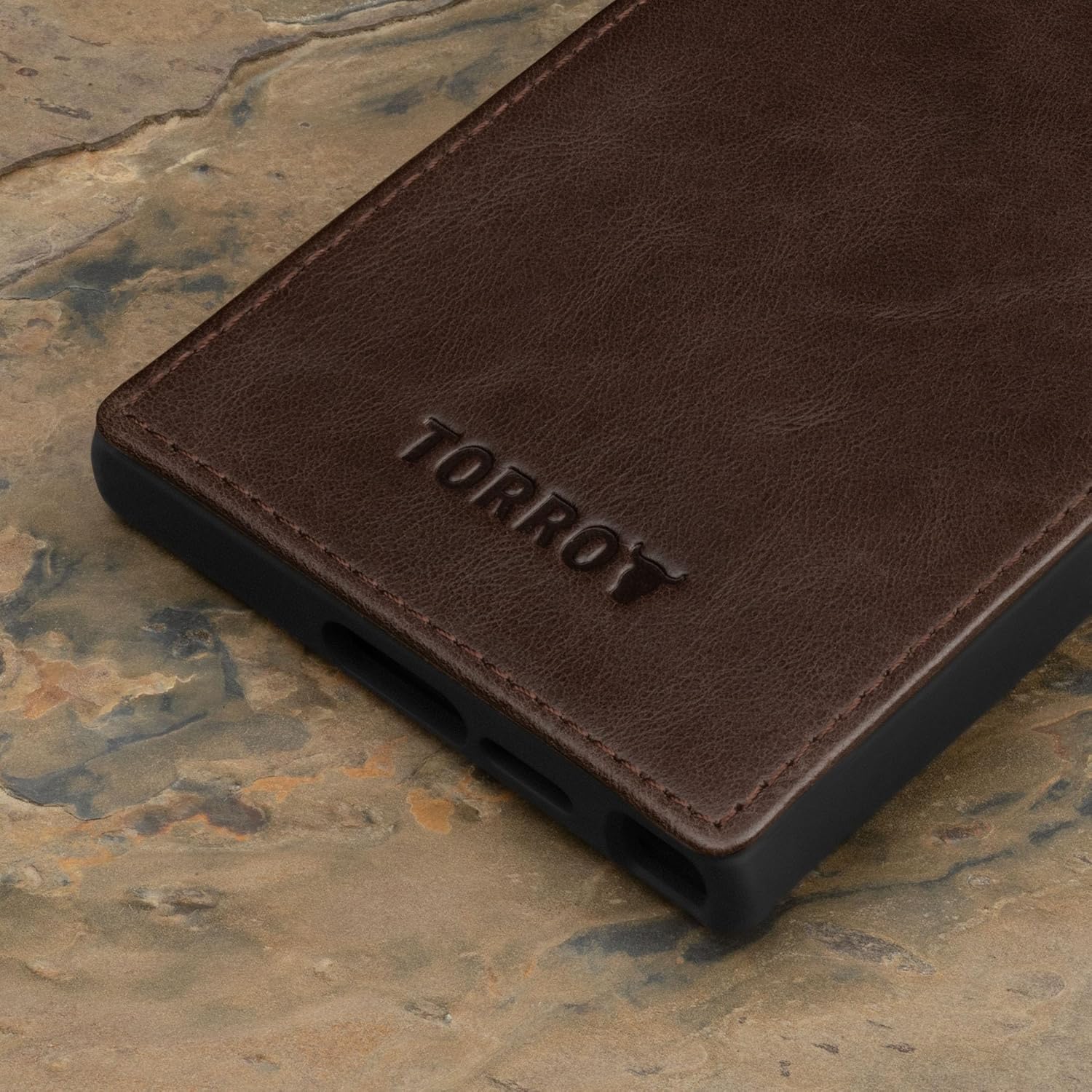 TORRO Case Compatible with Samsung Galaxy S24 Ultra 5G – Premium Leather Bumper Case (Dark Brown)
