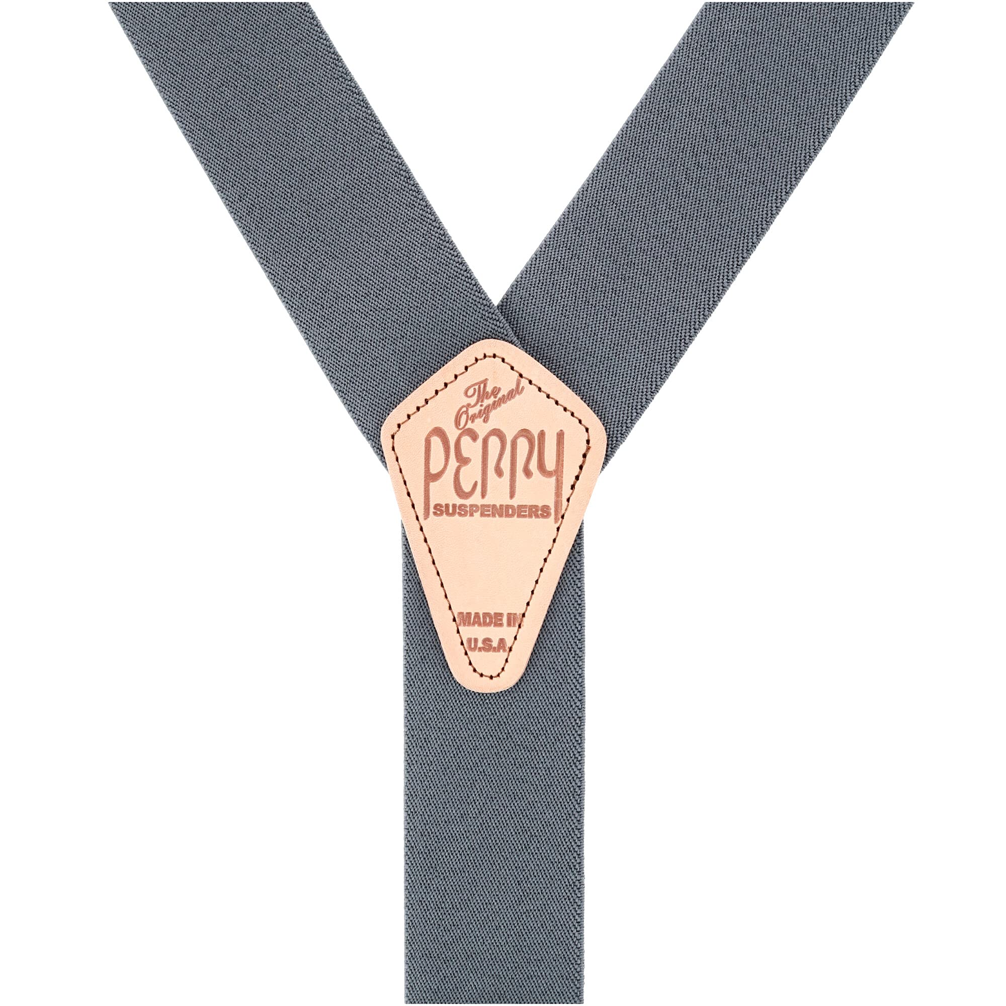 Perry Suspenders Men's Elastic 2 Inch Wide Hook End Suspenders (Tall Available), Tall, Grey