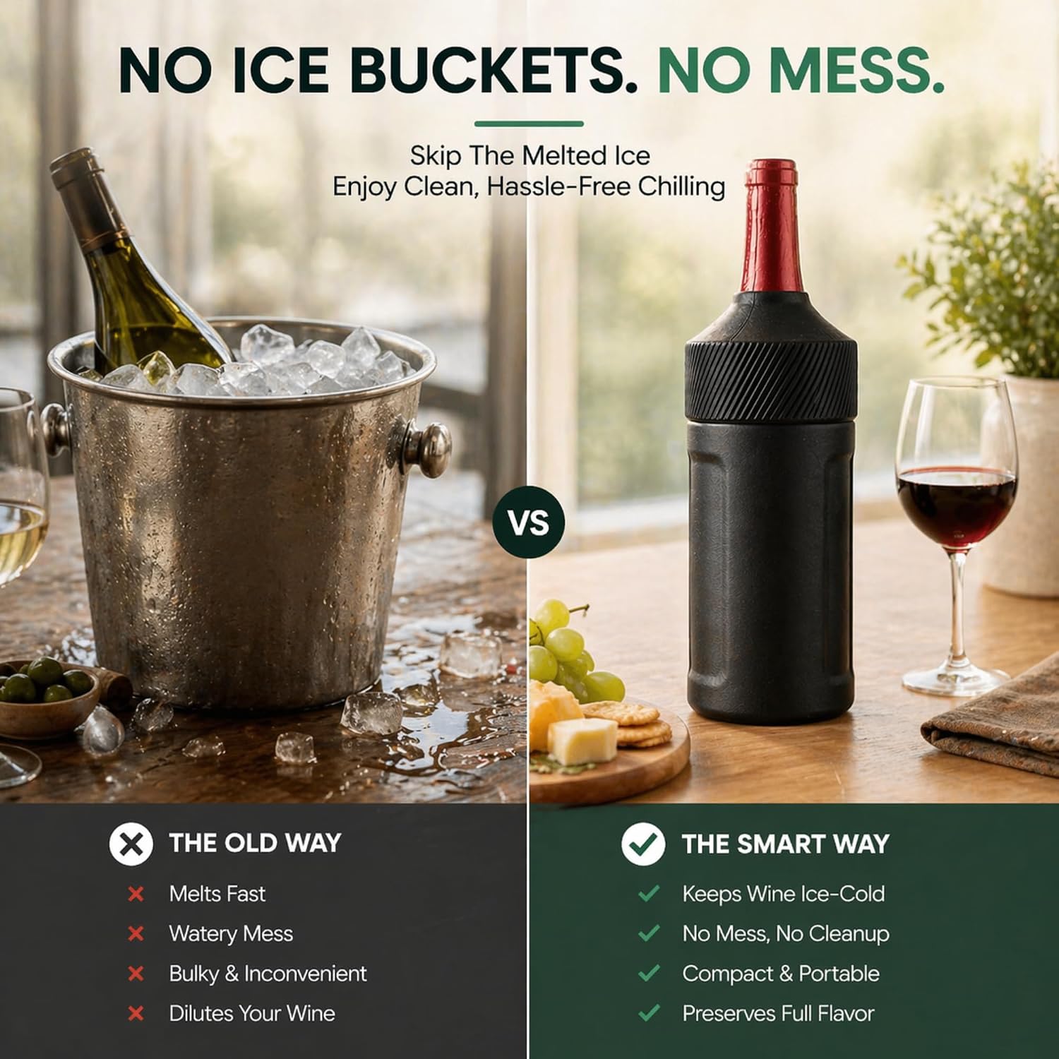 Wine Bottle Cooler Sleeve | Portable Bottle Chiller for Wine Lovers | Insulated Wine Cooler for Outdoor & Indoor Use | Wine Cooler by Vondra