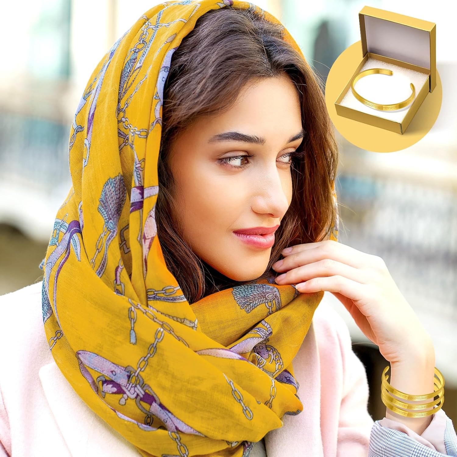 6/12/24 Set Eid Al Fitr Ayatul Kursi Bracelets Bulk for Women Men Ramadan Eid Mubarak Bracelets Gift Islamic Muslim Jewelry Allah Arabic Calligraphy Cuff Bangle with Box for Islam Party Favor - Image 5