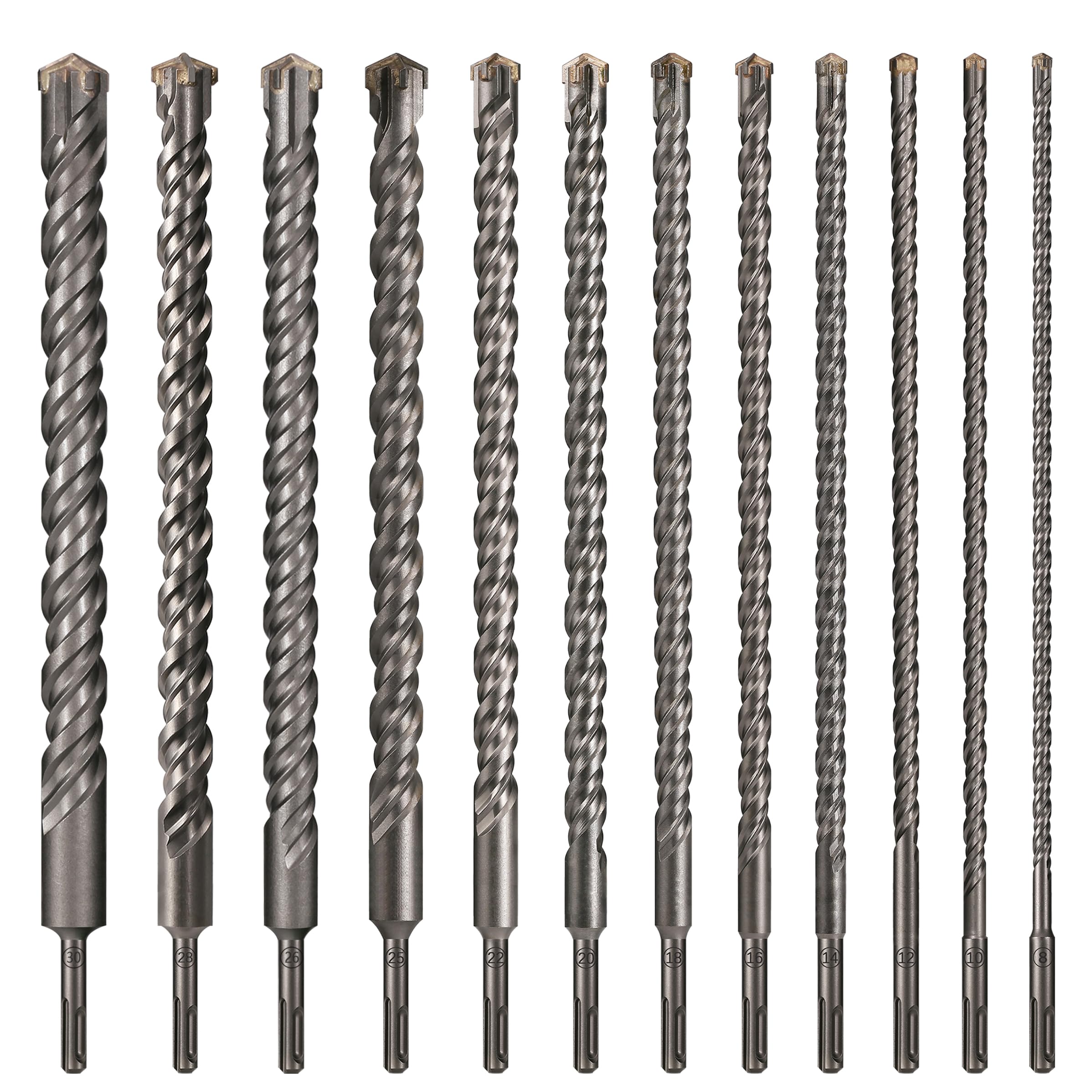Wiertło udarowe SDS Plus 400 mm z końcówką z węglika wolframu 8–30 mm do betonu, cegły i kamienia(400x18mm)