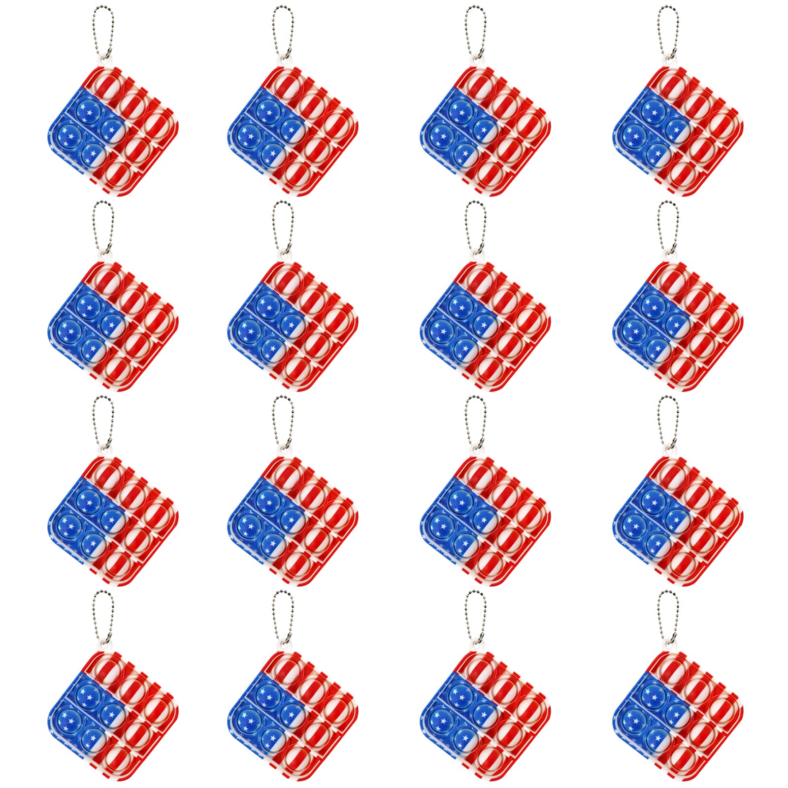 16Pcs Flag Keychain Toy