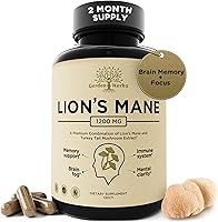 Vista 1 de Cápsulas de suplemento de Melena de León con Cola de Pavo – Suplemento nootrópico para la niebla mental, concentración, memoria, función nerviosa