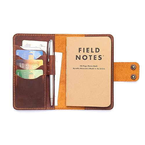 Miniatura 9 de Personalized Authentic Refillable Leather Cover Compatible with Moleskine Cahier, Field Notes, 3.5" x 5.5" Notepad, Canyon
