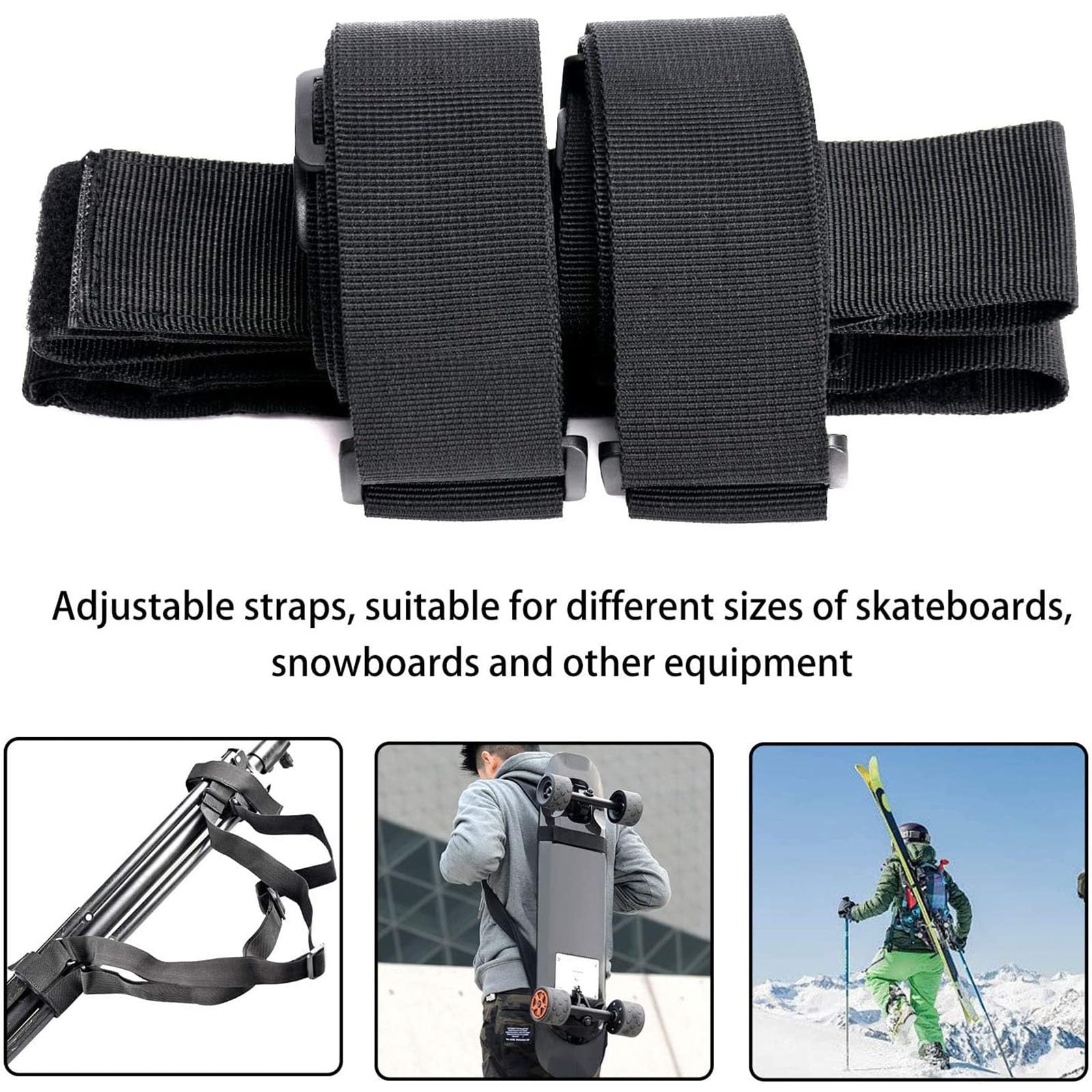 Correa de Transporte Mochila Ajustable para Snowboard Longboard Monopatín Equipo