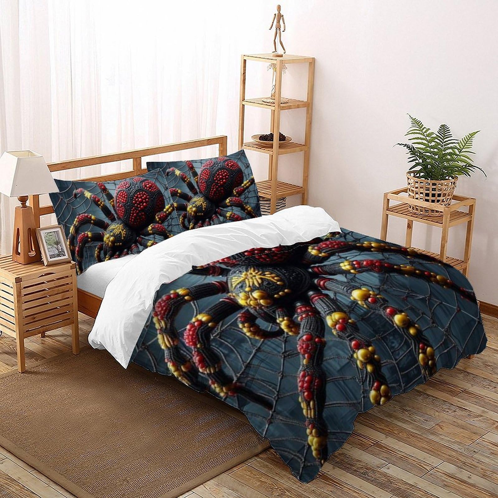 Housse de couette King 220x240 animaux imprimé 3D en microfibre avec taies