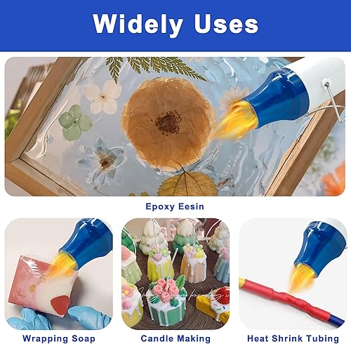 Vista 44 de Pistola de calor, mini pistola de calor de 350 W con boquilla reflectora, ajustes de temperatura duales, pistola de aire caliente de calor rápido