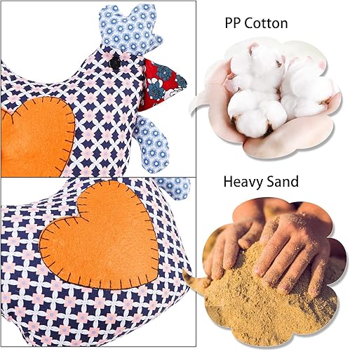 Miniatura 4 de Tapones decorativos para puerta de animales lindos, tela suave y duradera con peso protector de pared interior para el hogar y la oficina,