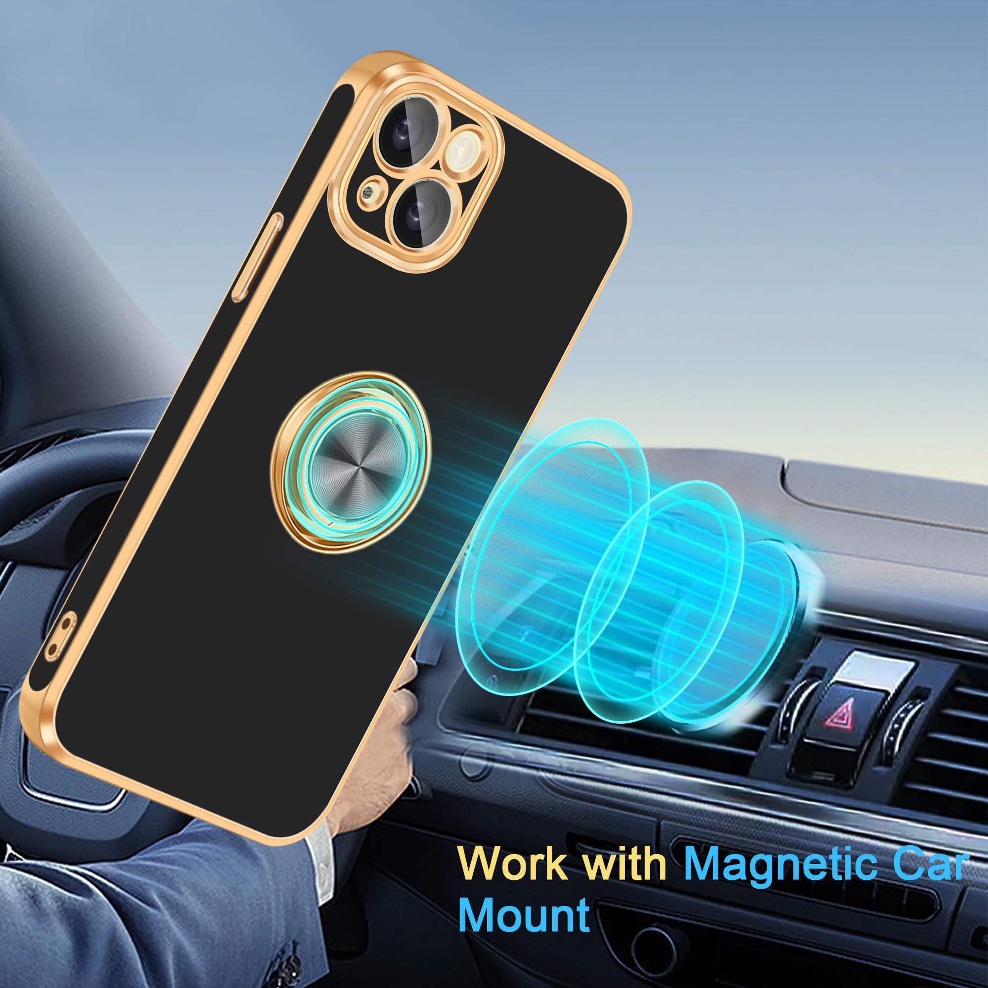 Fingic For IPhone 13 Pro Phone Case[with 360° Ring Holder